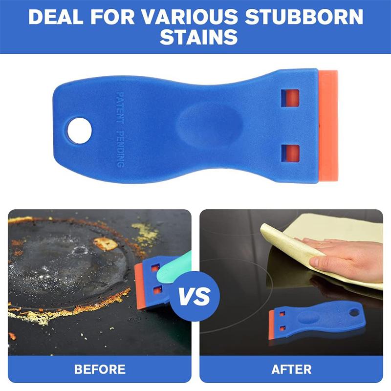 2Pcs Plastic Razor Blade Scrapers Glue Remover with 20Pcs Blades Car Glass Cleaning Razor Scraper for Removing Stickers Labels