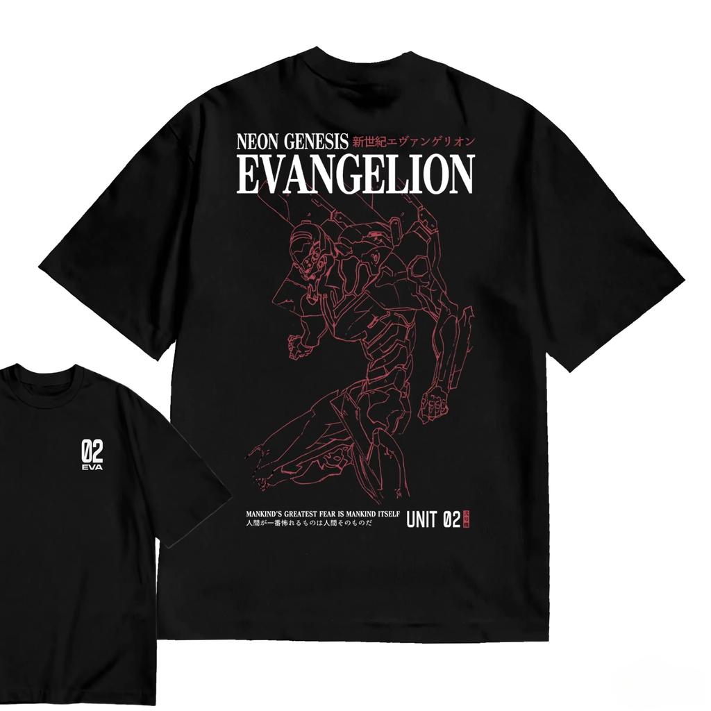 Evangelion Graphic T-Shirt 100_Cotton Oversized Shirt Unisex Y2k Anime Clothes Men Short Sleeve O-Ne Y2k Short Sleeves Classic