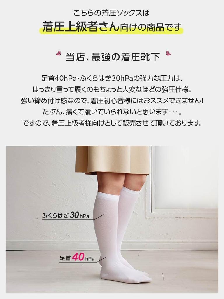 Naigai Compression the Strongest Compression Knee Socks On the with a Graduated Pressure Super High 30hPa Calf and 40hPa Ankle Pressure Made In Travel