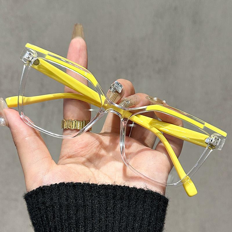 Rectangle+Splicing Color Reading Glasses Neutral High-end Texture Glasses Anti Blue Light  Can Be Used As Decorative Glasses