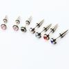 Unisex 316L Titanium Steel Diamond-Studded Piercing Earrings