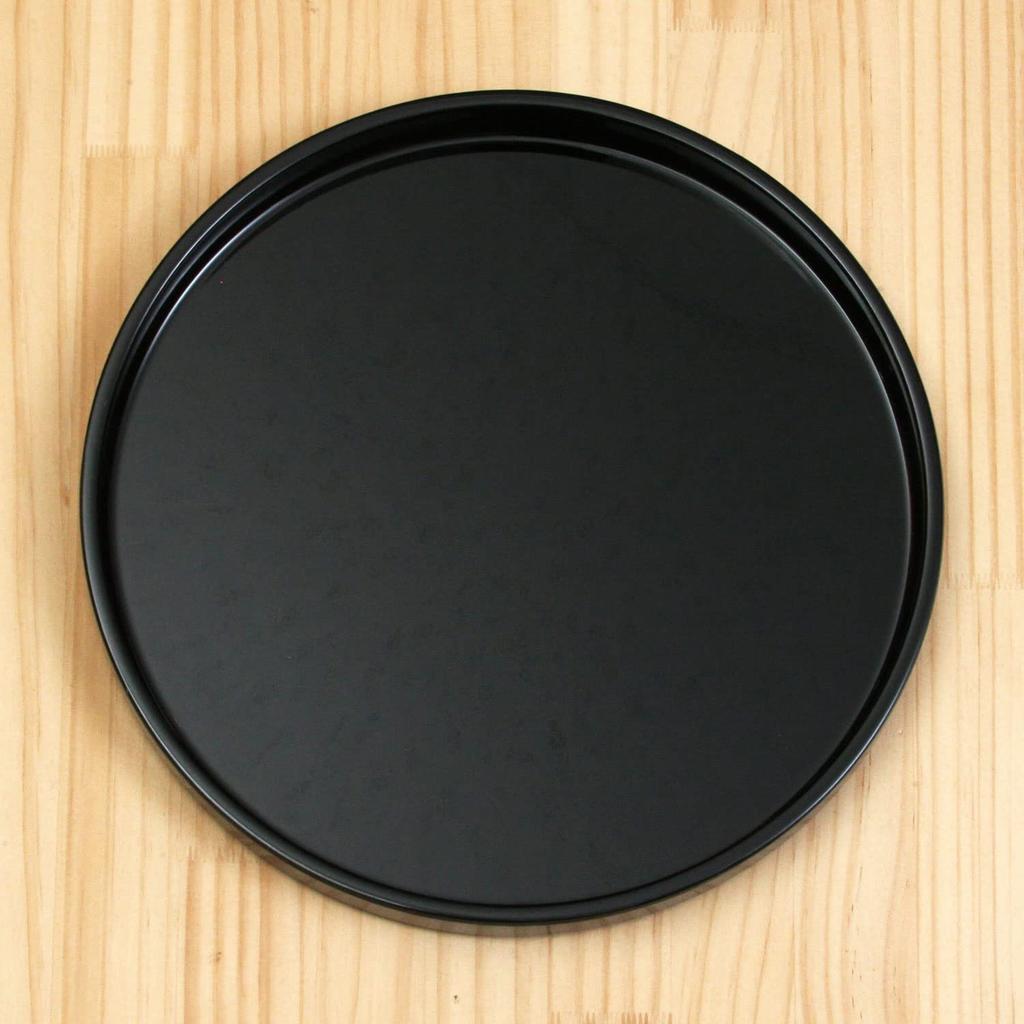 Nakanishi Kogei Round Tray, Black, Plain, 24cm, 3199001