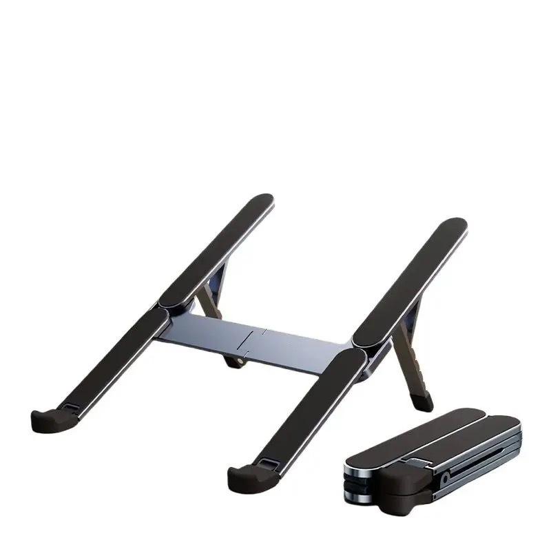 Aluminum Alloy Folding Laptop Stand: Portable Gaming, Cooling & Height Adjustable.