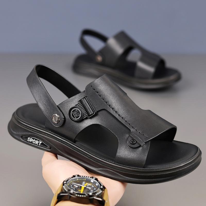 Summer First Layer Cowhide Men's Beach Shoes Genuine Leather Men's Leather Sandals Casual Slippers Outdoor Sandals Trade Men's Shoes