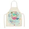 1Pcs Kitchen Apron Cartoon Unicorn Music Printed Cotton Linen Aprons for Women Men Cooking Accessories Delantal Cocina Mujer