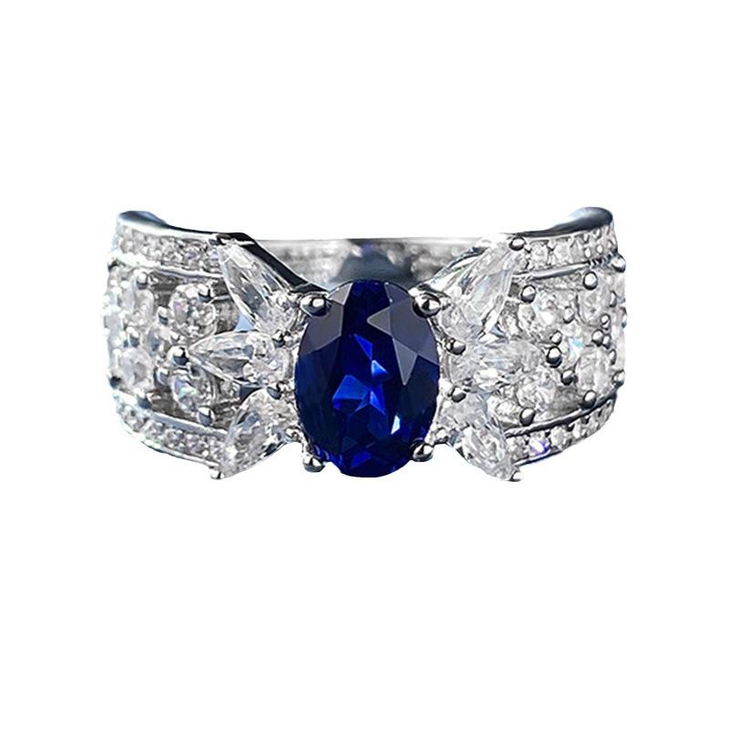 Lulu Tong 2023 S925 Silver Royal Blue European-American Style Fashion Ring