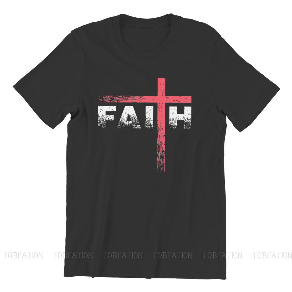 Christian Faith Cross Essential Tričko Vintage Graphic Pánské oblečení Topy Bavlněné tričko s výstřihem