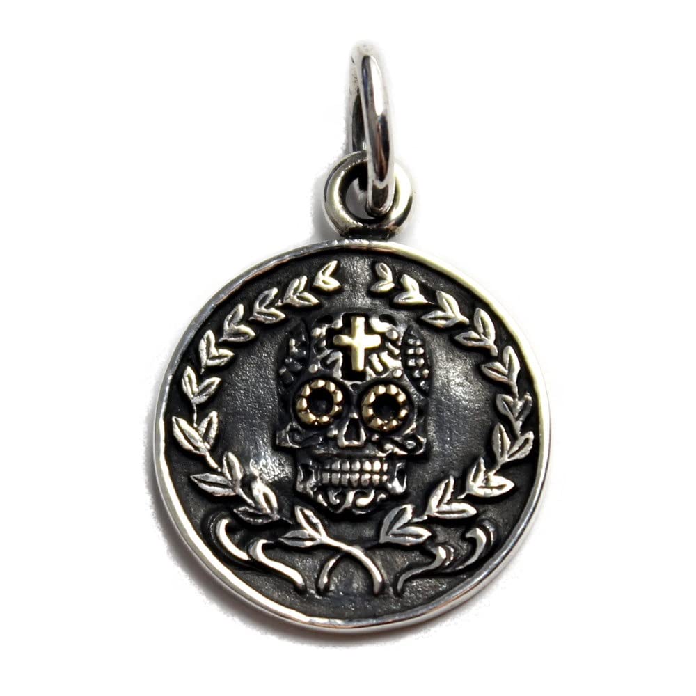 

[World Accessories Carmelo] Skull Mexican Skull Pendant Coin Maria Mexico Men s Women s Silver