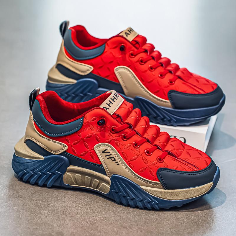 Men Chunky Sneakers Fashion Platform Walking Shoes Male Thick Sole Casual Sneaker Anti-Slip Trend Outdoor Sports Running Shoes