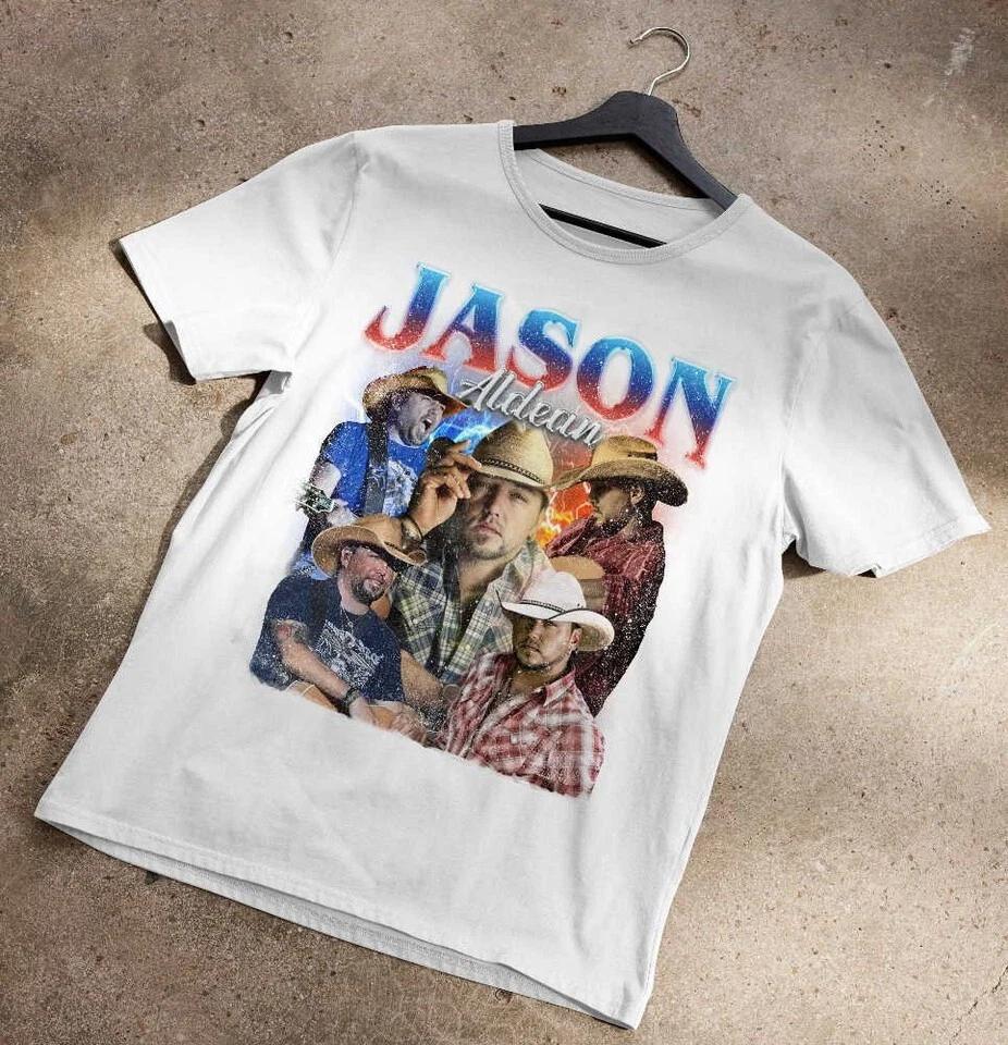 

Jason Aldean Country Music White Unisex T-shirt Full Size UU972 3XL
