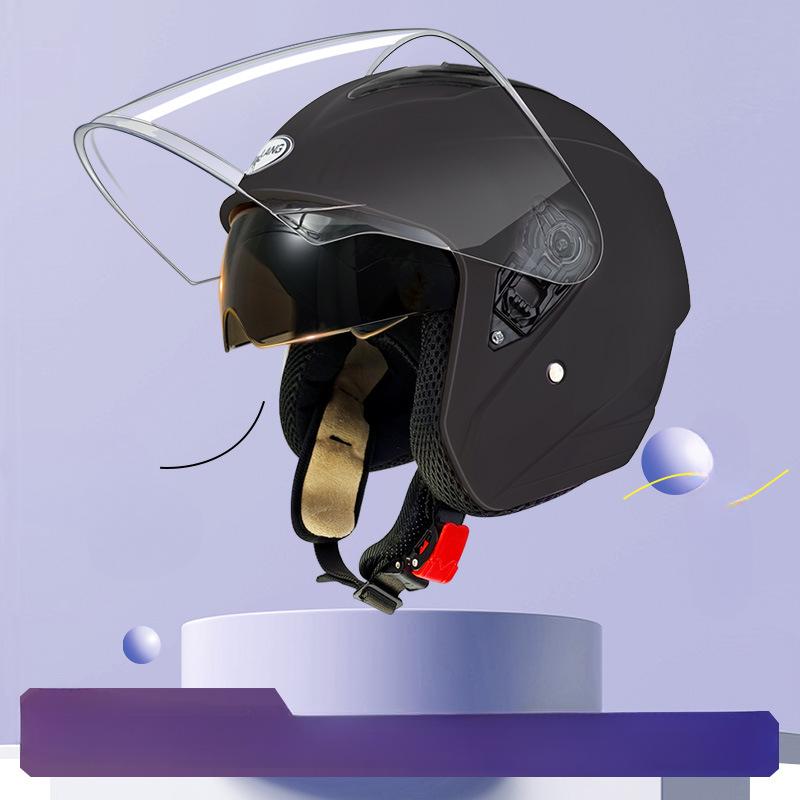 Double Mirror Winter Electric Car Helmet Cute Ladies Four Seasons Universal Sun Protection Battery Bike Motorcycle Riding Safety Helmet