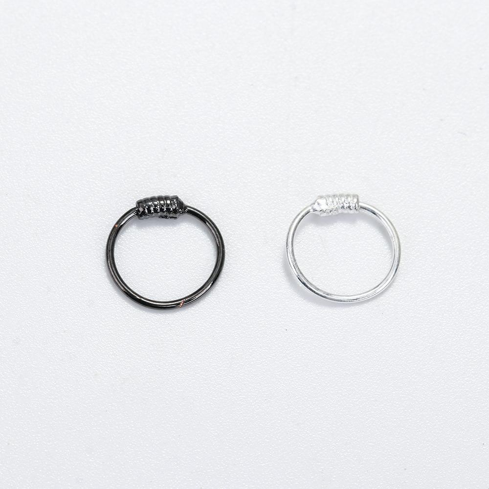 Korean 6mm S925 Silver Unisex Trendy Men Hoop Earrings Fashion Jewelry Circle Earring Ear Bone Ring