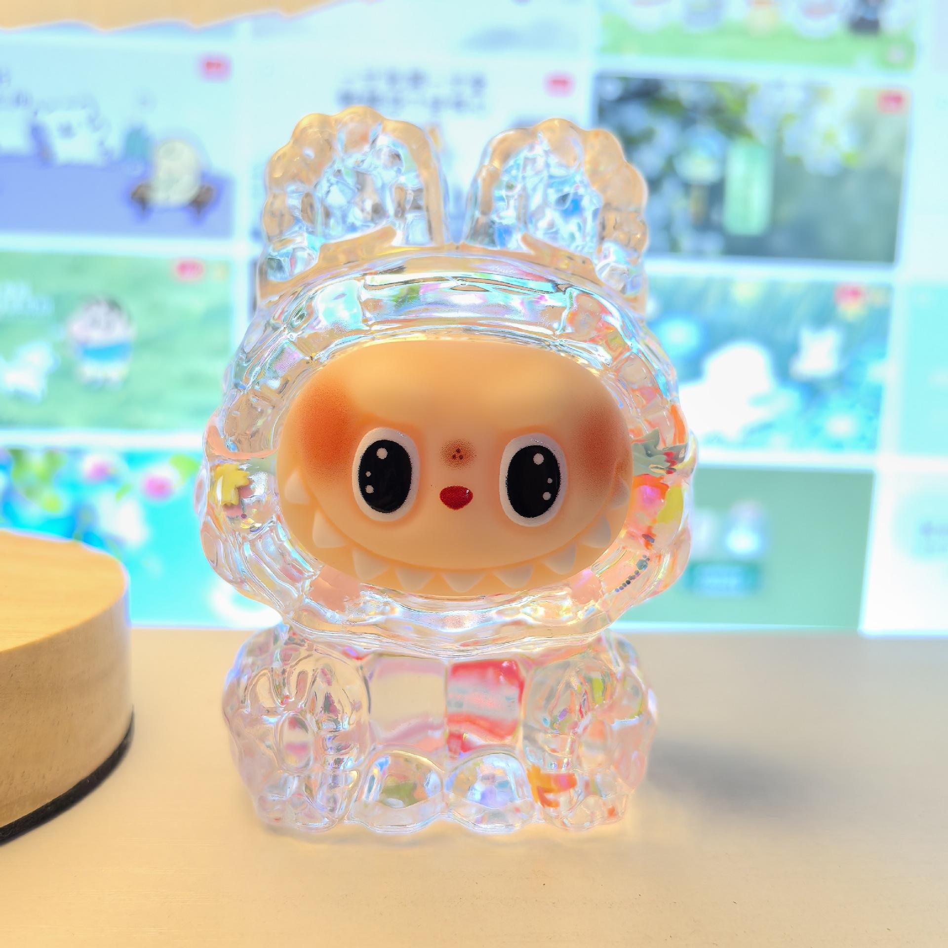 

Масляный Лабубу с текучим песком, Креативная фигурка Лабу, Настольное украшение, Декоративная игрушка в подарок 8.5*6cm