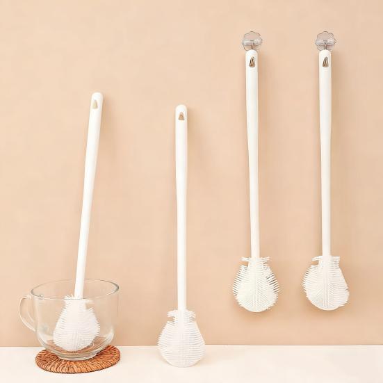 5Pcs 360 Degree Flexible Silicone Bottle Brush with Long Handle Soft Bristle Cup Brush 360 Degree Rotating Cleaning Brush