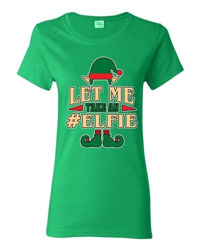 Ladies Let Me Take An Elfie Selfie Elf Ugly Christmas Funny DT T-Shirt Tee Unisex T-Shirt S