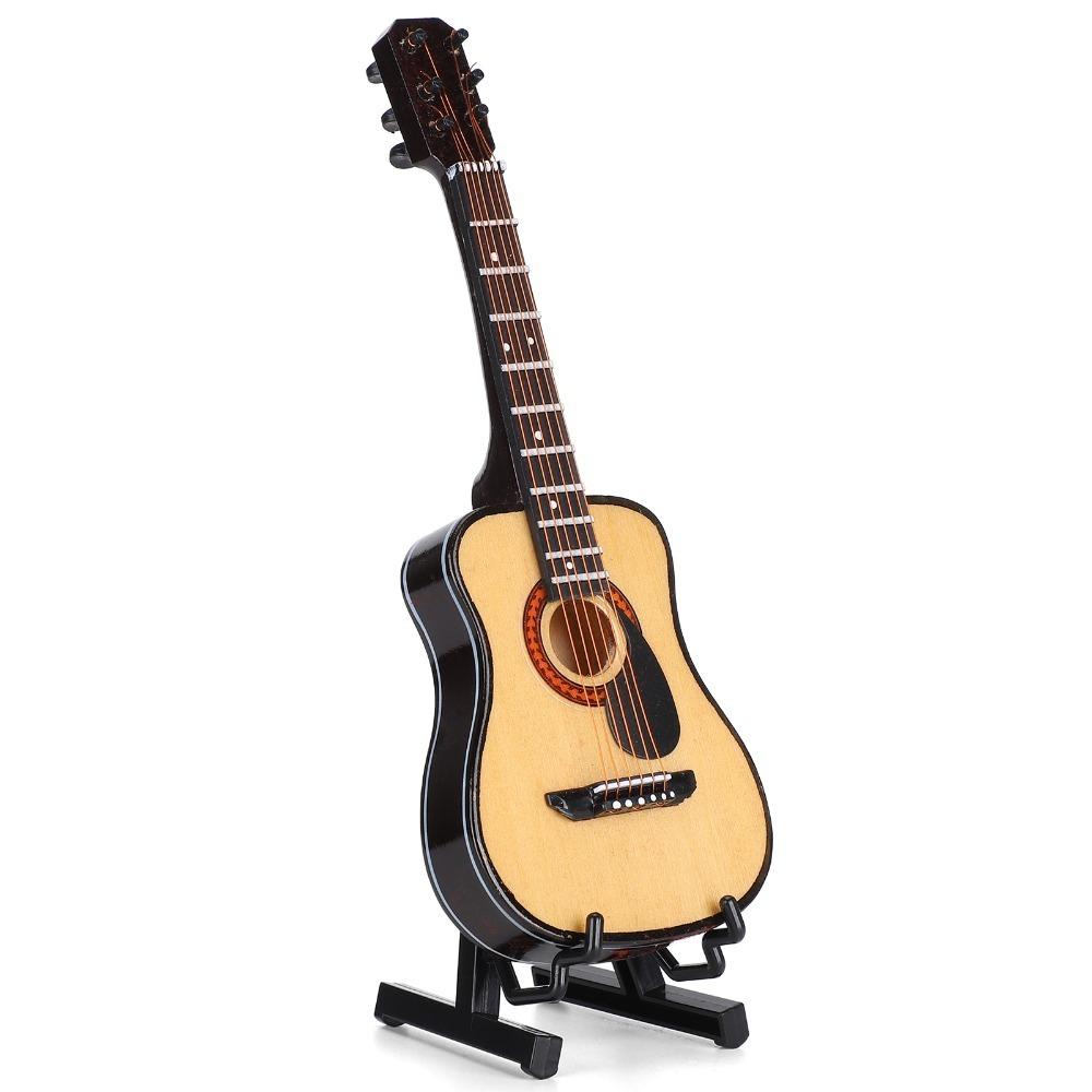 3pcs With Stand And Case Miniature Guitar Model 15cm Size Acoustic Guitar Ornament  Birthday Gift