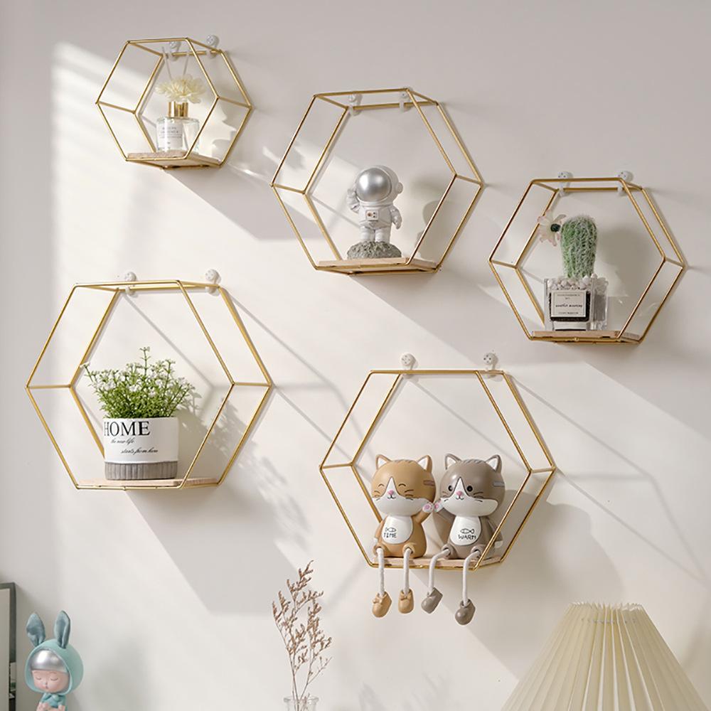Ironwork Storage Rack Wall-mounted Living Room Wall OrnamentsFigurine Storage Rack Room Wall Decoration and Wall Ornaments