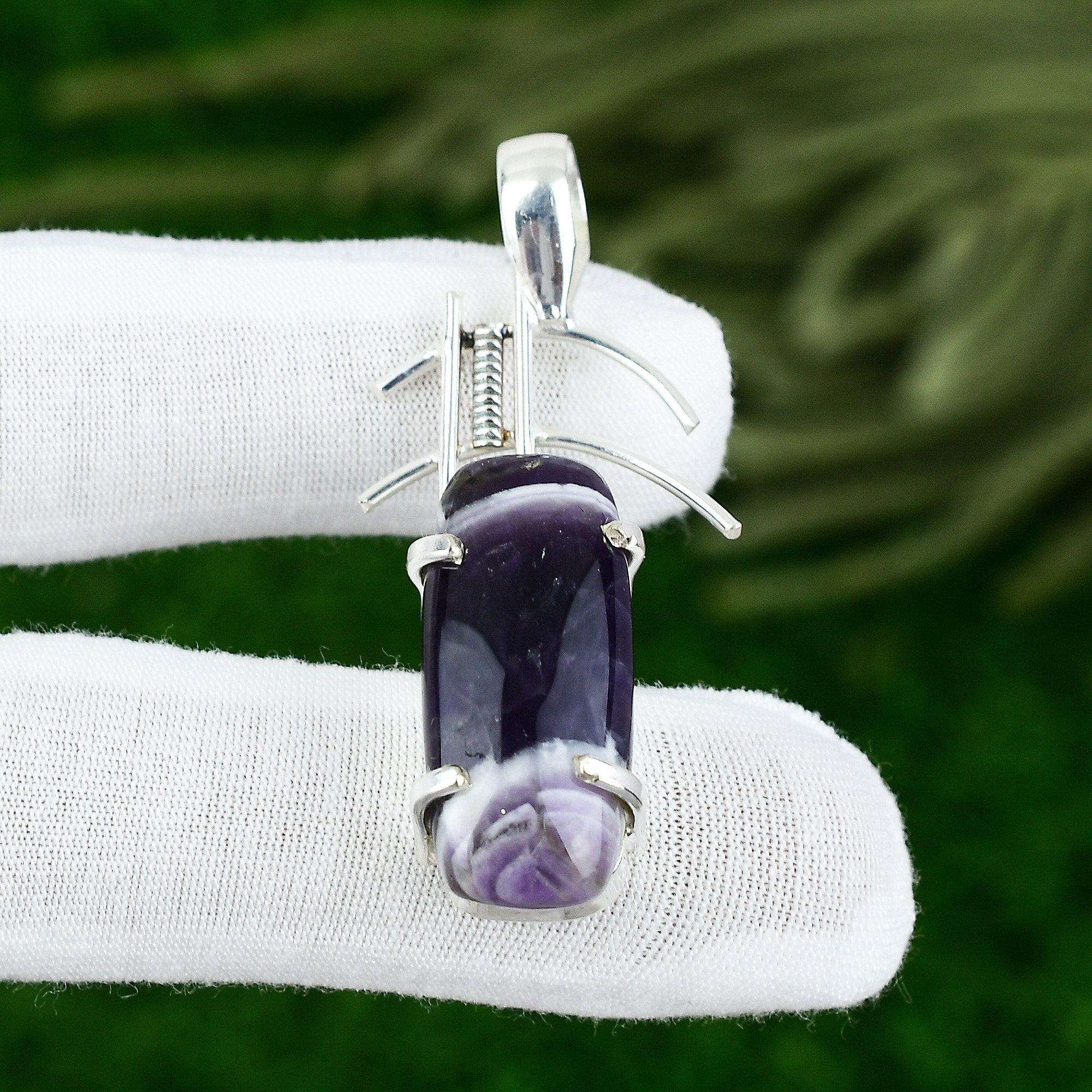 

Сделка ко Дню дружбы Камень Аметист Шеврон Серебро 925 пробы Мать Новый Кулон Ювелирное изделие