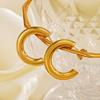 European and American INS Style 18K Gold Plated Hollow Stainless Steel C-shaped Ear Cuff Earrings for Women