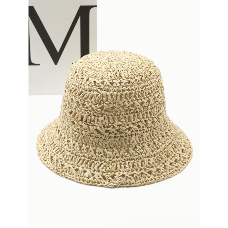 Foldable sun hat beach hat summer lace straw hat women's small fresh sun protection hat travel vacation sun hat