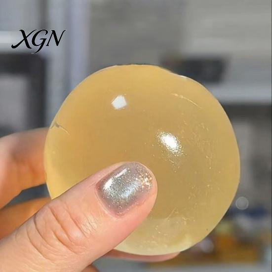 Office Stress Reliever Green Grape Squeeze Toy Anxiety Relief DIY Shapeable Coconut Oil Ball Portable Soft Stretchy Moldable Transparent