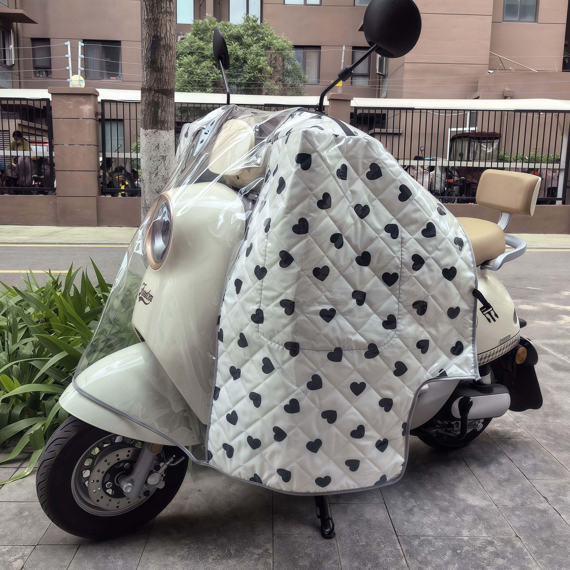 

Universal Waterproof Windshield & Seat Cover for Electric Scooters - Sun and Rain Protection, Love Heart Carrot Design Full Body Waterproof Film Only
