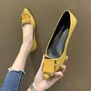 Women's Flat Shoes Yellow Moccasins Pointed Toe Slip-on Ladies Footwear High Quality Fashion Elegant Dress Fashionable Chic Non
