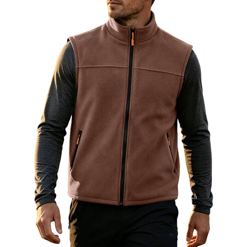 Men's Color Zip-Up Vest for Casual Layering