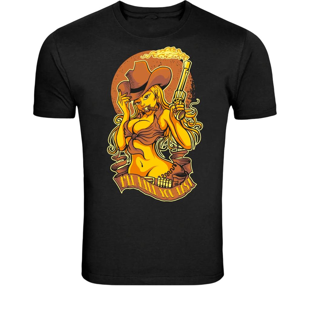 Wild West Cowgirl Revolver T-Shirt - Vintage Western Pinup
