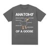 Anatomie einer Gans T-Shirt Lustige Enten Grafik Gaming Gamer T-Shirts Unisex Damen Harajuku Gothic Kurzarm T-Shirts Streetwear