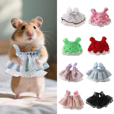 Flower Branch Mouse Knitted Lace Skirt Harness Pet Vest Wear And Bite Resistant Four Seasons Little Pet Hamster Golden Bear