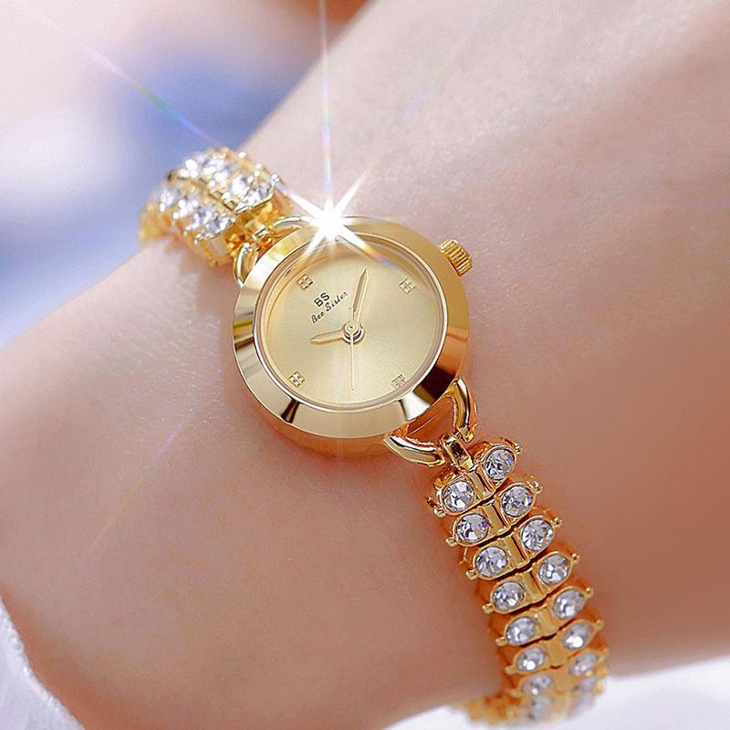 Women Bracelet Watch Top Brand Luxury Women Gold Small Dial Watch Rhinestone Ladies Wrist Watches Gift For Girlfriend Wife