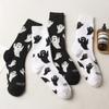 Christmas Harajuku Characteristic Couple Socks Funny Cosplay Outdoor trend Couple Sock Ghost Print Men/Women's Middle Tube Socks