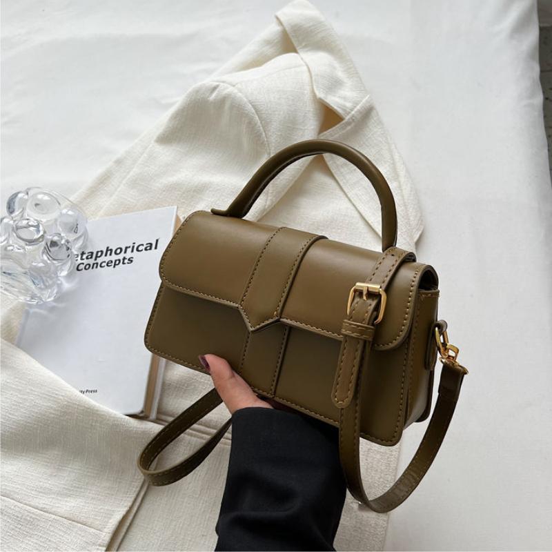 

Ins-style High-end Westernized женская сумка через плечо Trendy Fashion Retro Portable Small Square Bag with Texture Universal Small Crossbody Bags зелёный