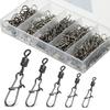 100 Buc/Cutie Conector Pescuit Inox Pin 4# 6# 8#10#12# Vârtel Rulant cu Rulment cu Agrafă Accesorii Momeală Cârlig de Pescuit
