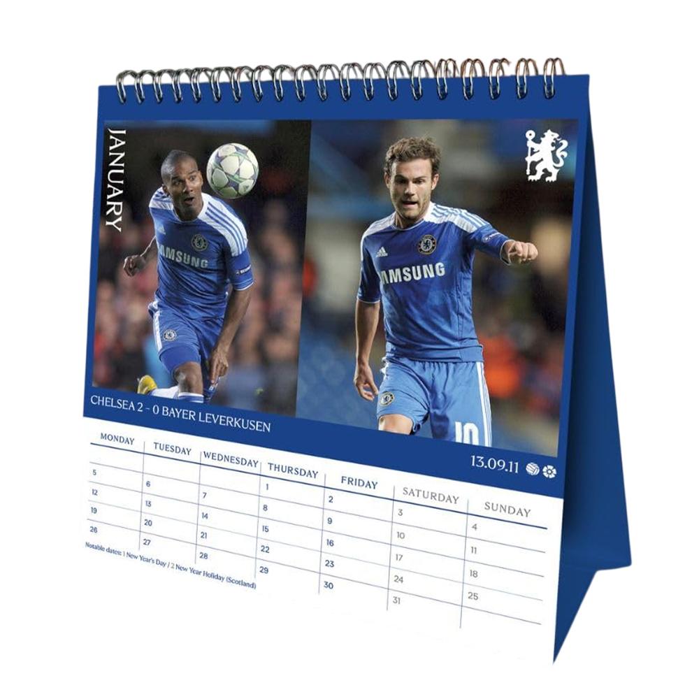 Chelsea FC 2026 Crest Desktop Calendar