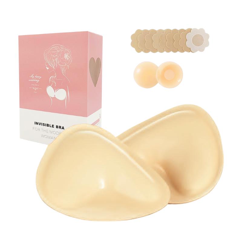 Double-Sided Silicone Nipple Covers & Push-Up Bra Inserts for Deep V Swimsuits