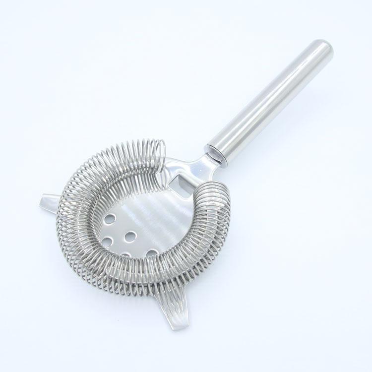 Stainless Steel Cocktail Strainer with Hollow Handle and Five-Hole Filter