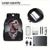 Fashion Hot Rapper Anuel AA Child School Backpack with Lunch Bags ,Pencil Bags ,School Bags for Boys Girls Best Gift