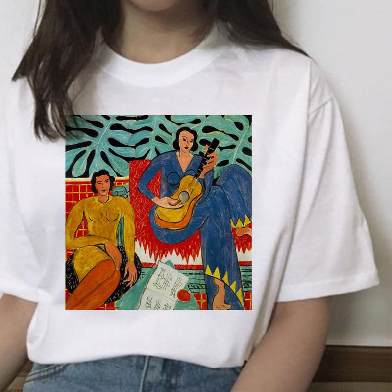 

Matisse Women T Shirt Harajuku Clothing Print Kawaii Summer Casual Cartoon Tshirt Art Streetwear Tops Femme Korean Graphic 4XL