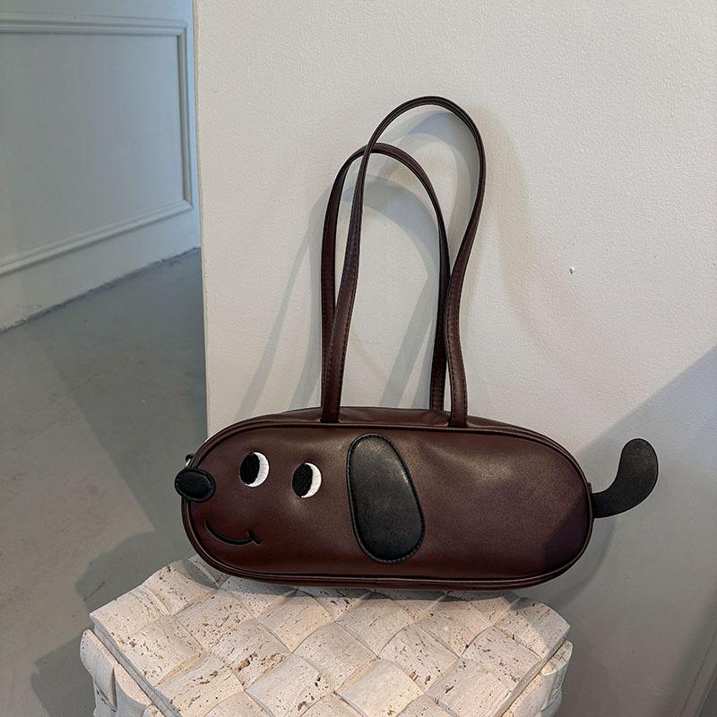 

Niche design sense fun dachshund dog bag single shoulder retro new funny matte messenger bag baguette bag underarm bag