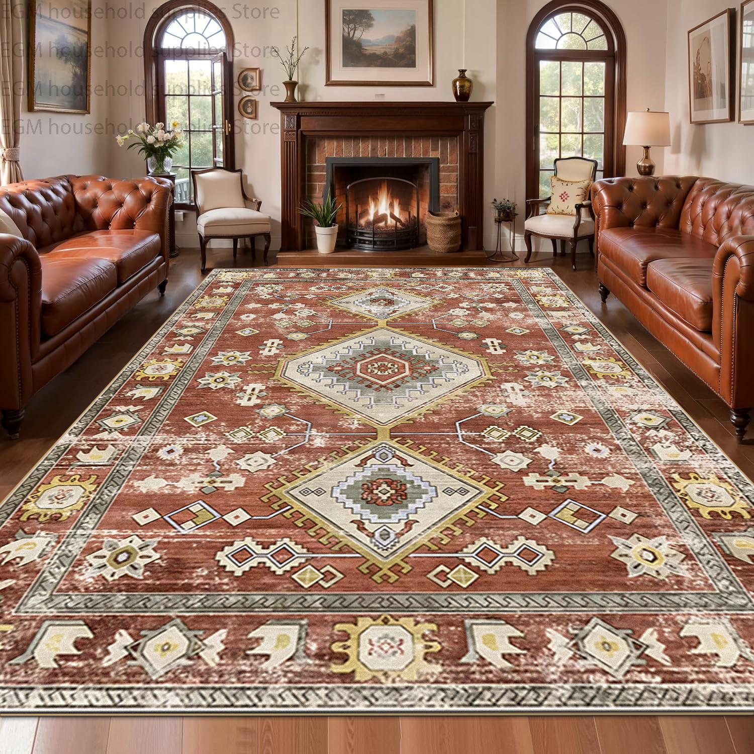 Red Tone Vintage Persian Floral Luxury