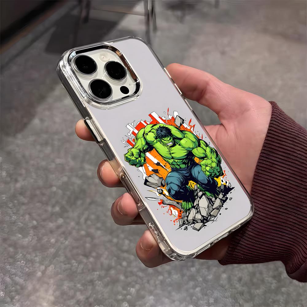 Superhero H-Hulk Phone Case For IPhone 17 Air 16 E 15 14 13 12 11 Plus Pro Max Electroplated Transparent Soft Shell