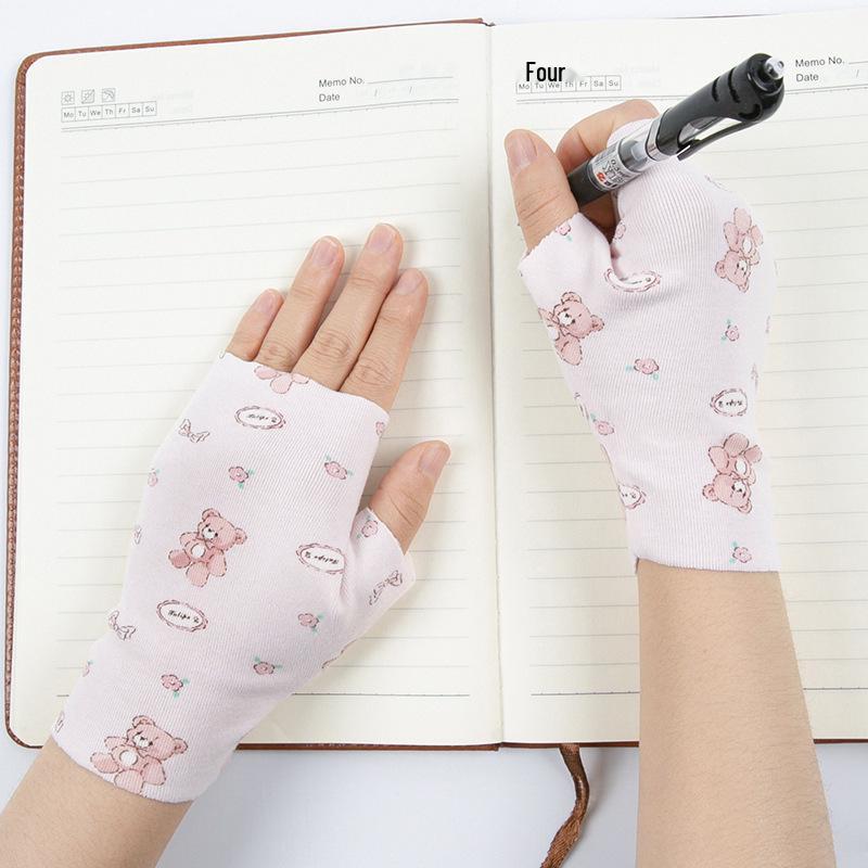 Children's Half-Finger Warm Gloves with High Elasticity and Self-Heating German Velvet, Anti-Frostbite.