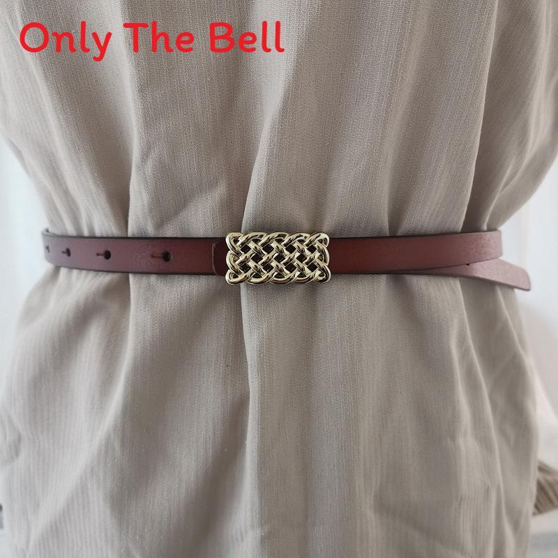 Womens Genuine Leather Skinny Belt For Dress And Coat Fashion Accessories For Winter Season