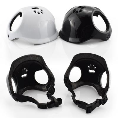 Haustierhelm mit Ohrlöchern, Hunde-Sicherheitshut, winddicht, verstellbar, Welpen-Motorradhelm für Reiten im Freien, Wandern, Radfahren