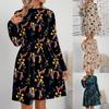 Women's Fashion Autumn Winter Long Sleeve O-Neck Casual Dresses