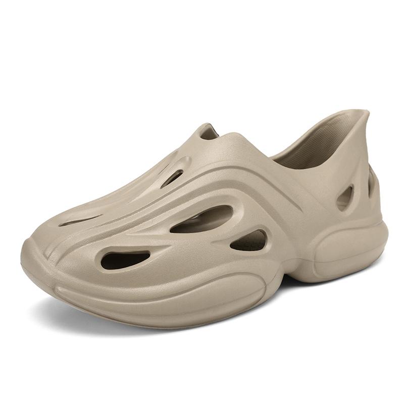 

Стильные повседневные удобные мужские сандалии на плоской подошве 2024 года, водонепроницаемые пляжные сандалии, мужские нескользящие с толстой подошвой, обтянутые сандалии-тапочки 46-47