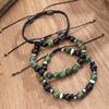 Natural Crystal Bracelet, Red and Green Gemstone, Woven Bracelet, Adjustable, DIY Bracelet, Accessory
