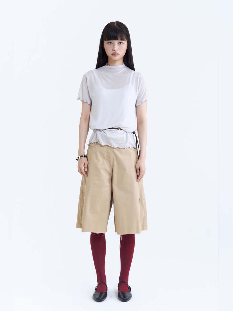 BIBORA Mero Mock Neck Short Sleeve (Gray)